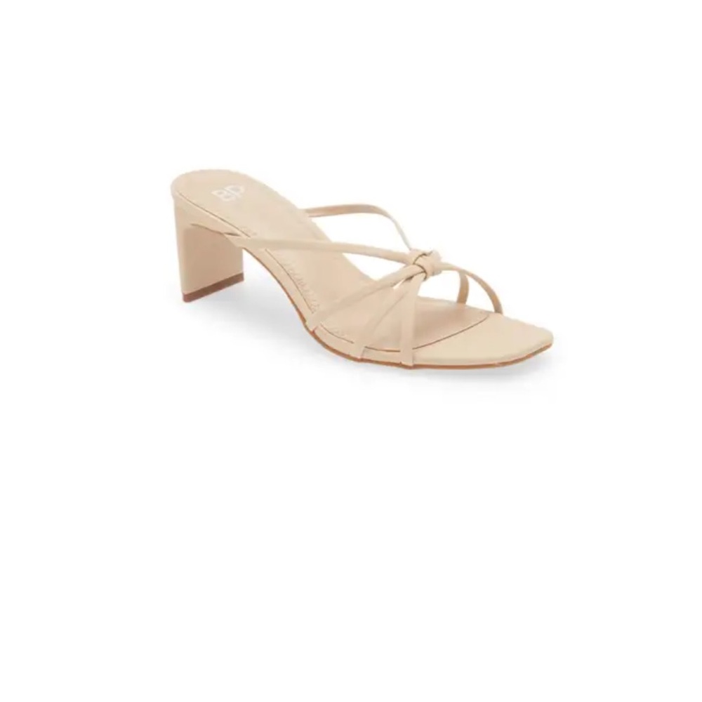 bp Tan Heeled Sandals with Knotted Detail